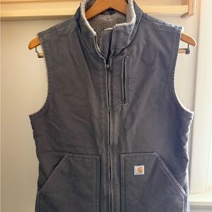 Carhartt Charcoal Fleece-Lined Vest